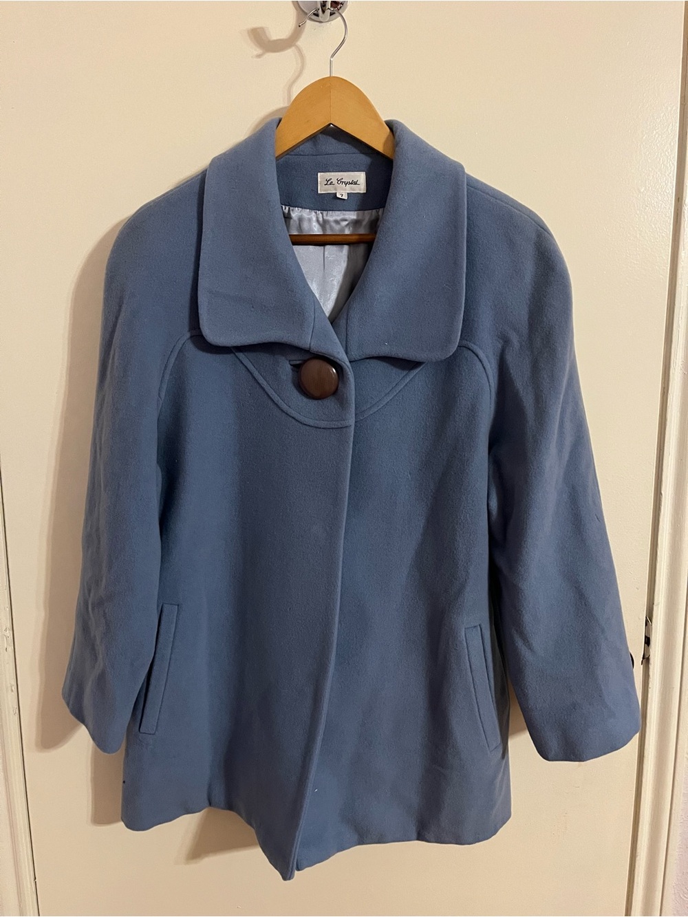 Vintage 1960s Powder Blue Wool-Blend Coat